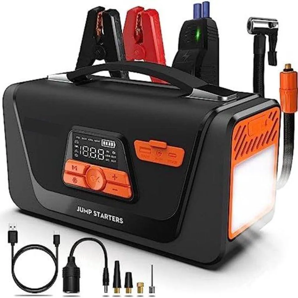 Démarreur de secours 12V avec compresseur d'air portable 150 PSI
