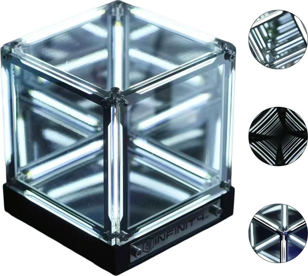 LED Lampe, Gaming Atmosphärenlampe Infinity Cube, 4D Tiefeneffekt, Touchsteuerung dekorative Tischlampe