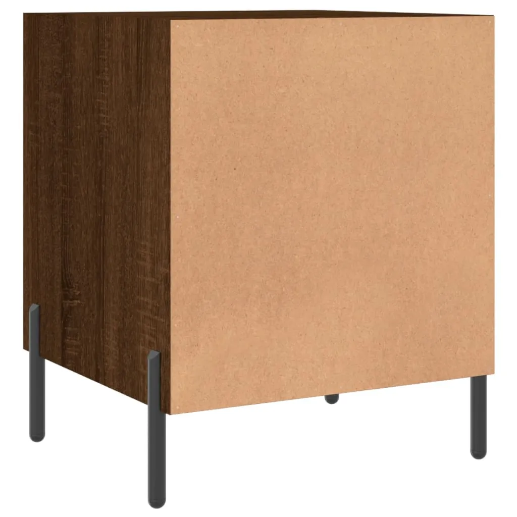 Petite table de nuit marron chêne 40 cm gain de place bois robuste - 13