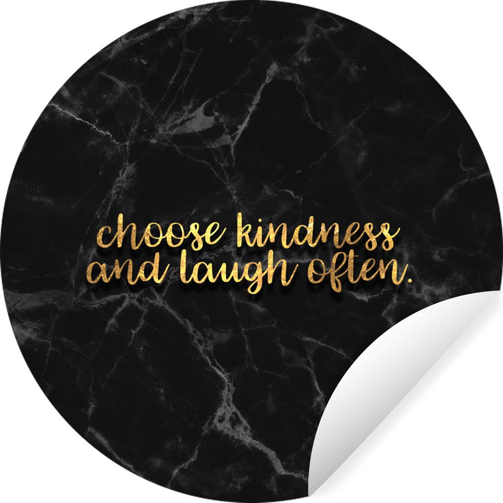 MuchoWow Runde Wandtattoo - Wandsticker Tapete Aufkleber Zitate - Sprichwörter - Gold - Marmor Ø 100 cm Selbstklebend und Repositionierbar - Wa...