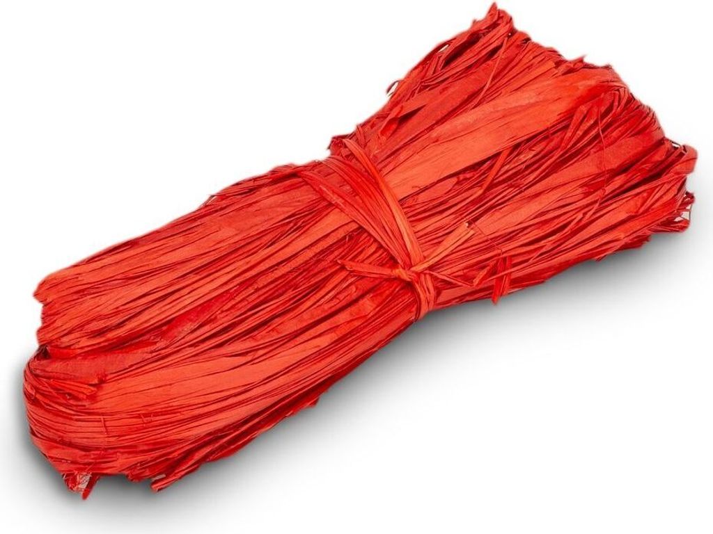 Raffia Bast im Bund mit ca. 50g, viele Farben wählbar , Farbe:Rot