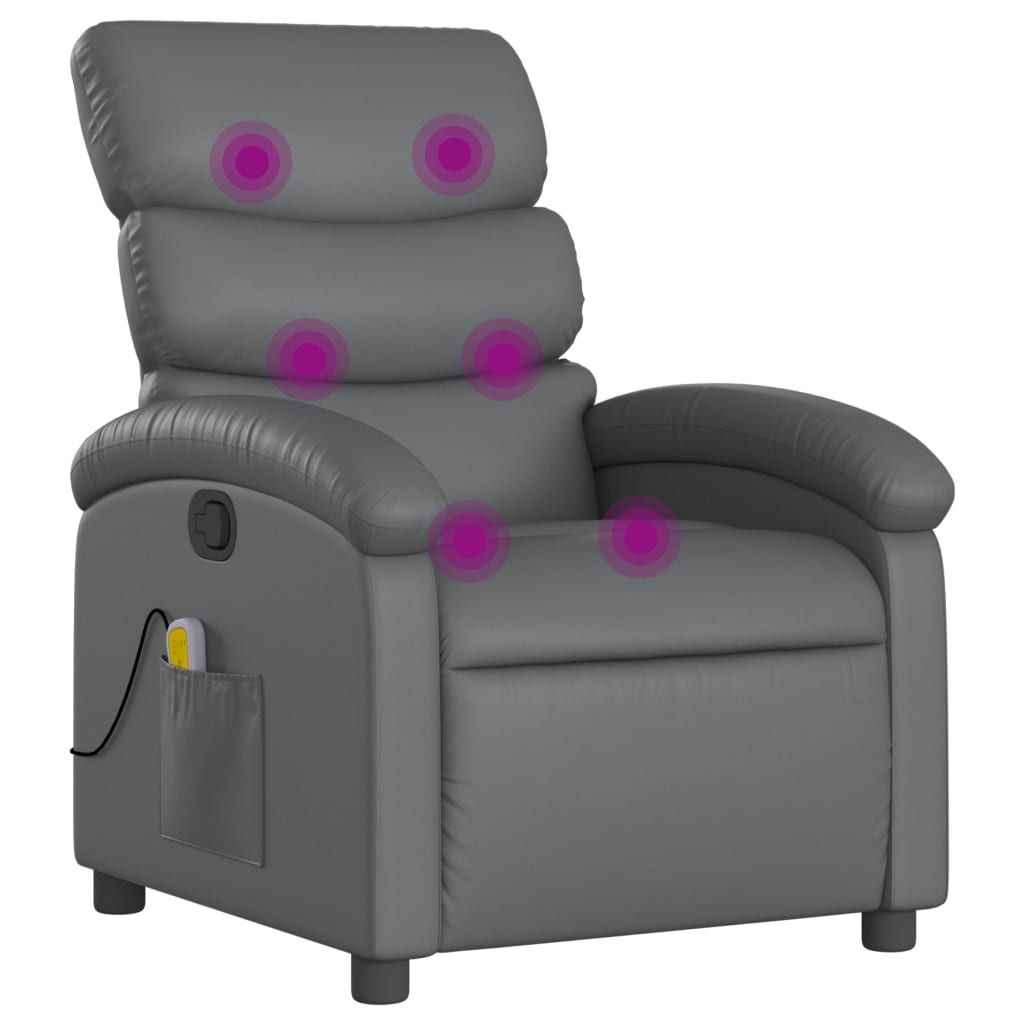 vidaXL Massagesessel Grau Kunstleder Produktbild 