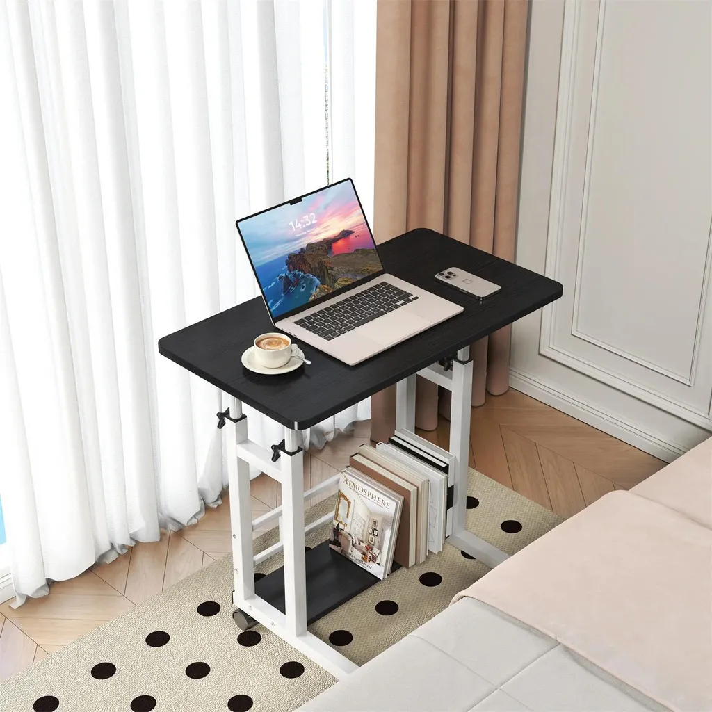 Table pour ordinateur portable à hauteur réglable et plateau 80x40 cm