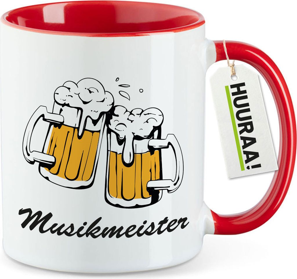 Huuraa Kaffeetasse Musikmeister Schützenfest 330ml Rot Keramik Kaffeebecher Geschenkidee