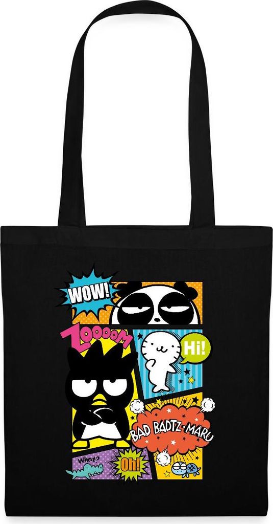 Spreadshirt Bad Badtz-Maru Mit Freunden Im Comic Stil Stoffbeutel, One size, Schwarz