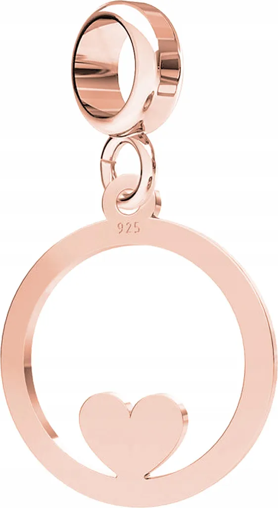 Elegante ciondolo a forma di cuore in argento 925, placcato oro rosa