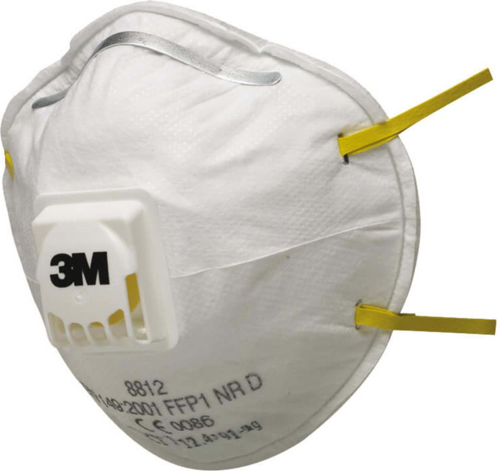 3M Atemschutzmaske 8812 FFP1 NR D mit Ausatemventil Weiß, Produktbild 