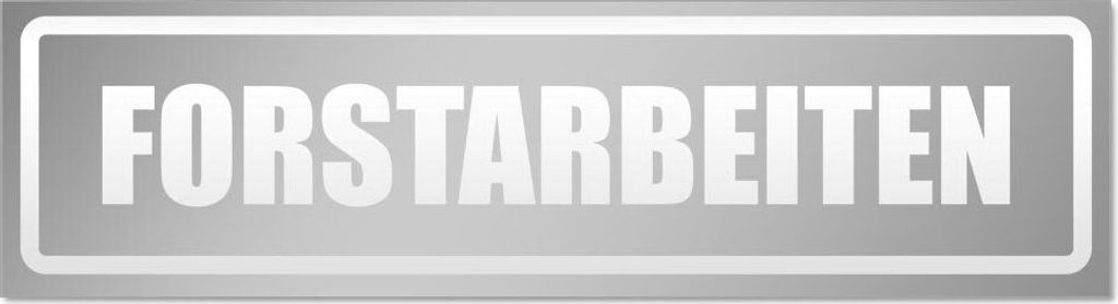 Kiwistar Forstarbeiten invertiert Magnetschild Schild magnetisch - 60cm Silber - Magnetfolie für Auto PKW Kfz