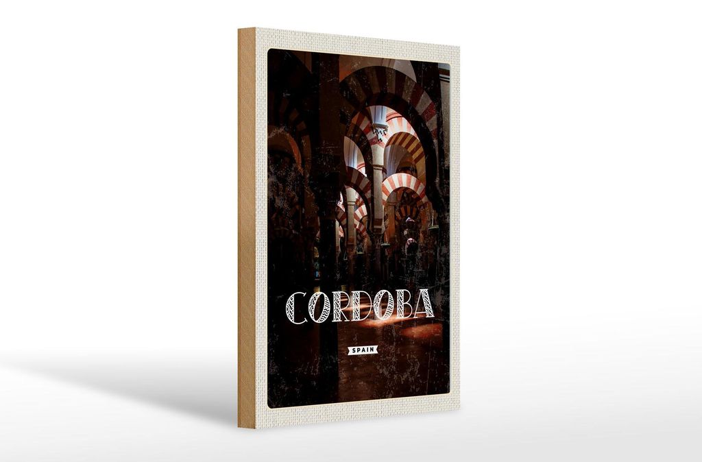 Holzschild Reise 20x30cm Retro Cordoba Spain römische Stadt