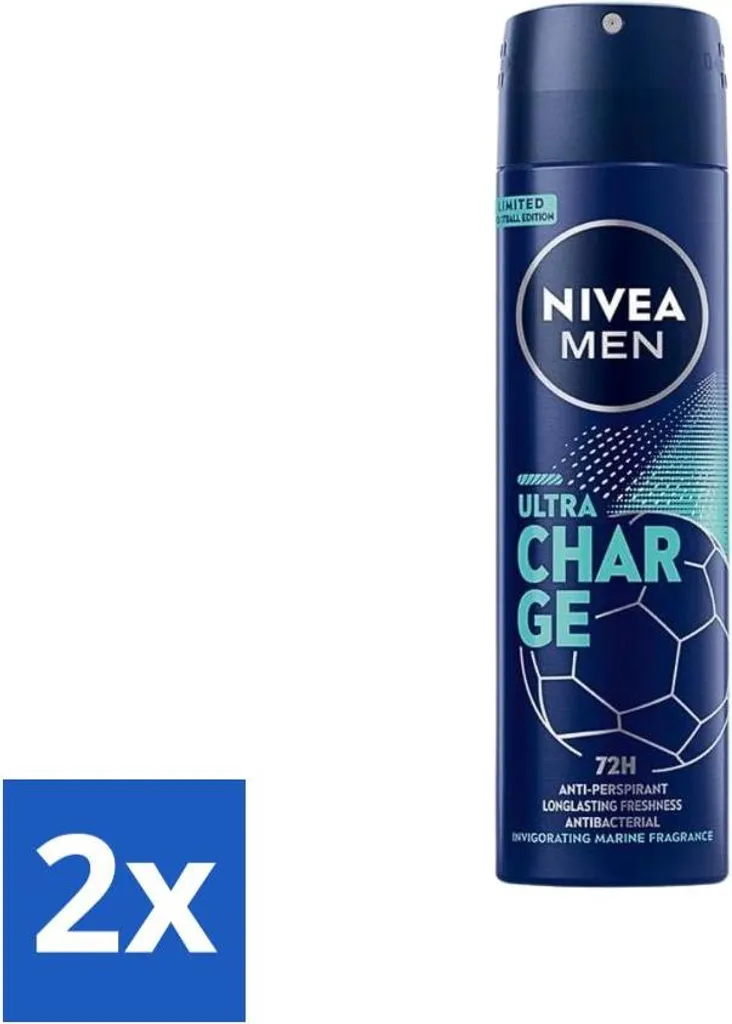 Nivea Men Ultra Charge Spray Deodorante Uomo - Pack 2x150ml Prezzo