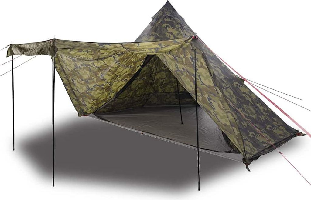 vidaXL Tipi-Familienzelt 8 Personen Tarnmuster Wasserdicht