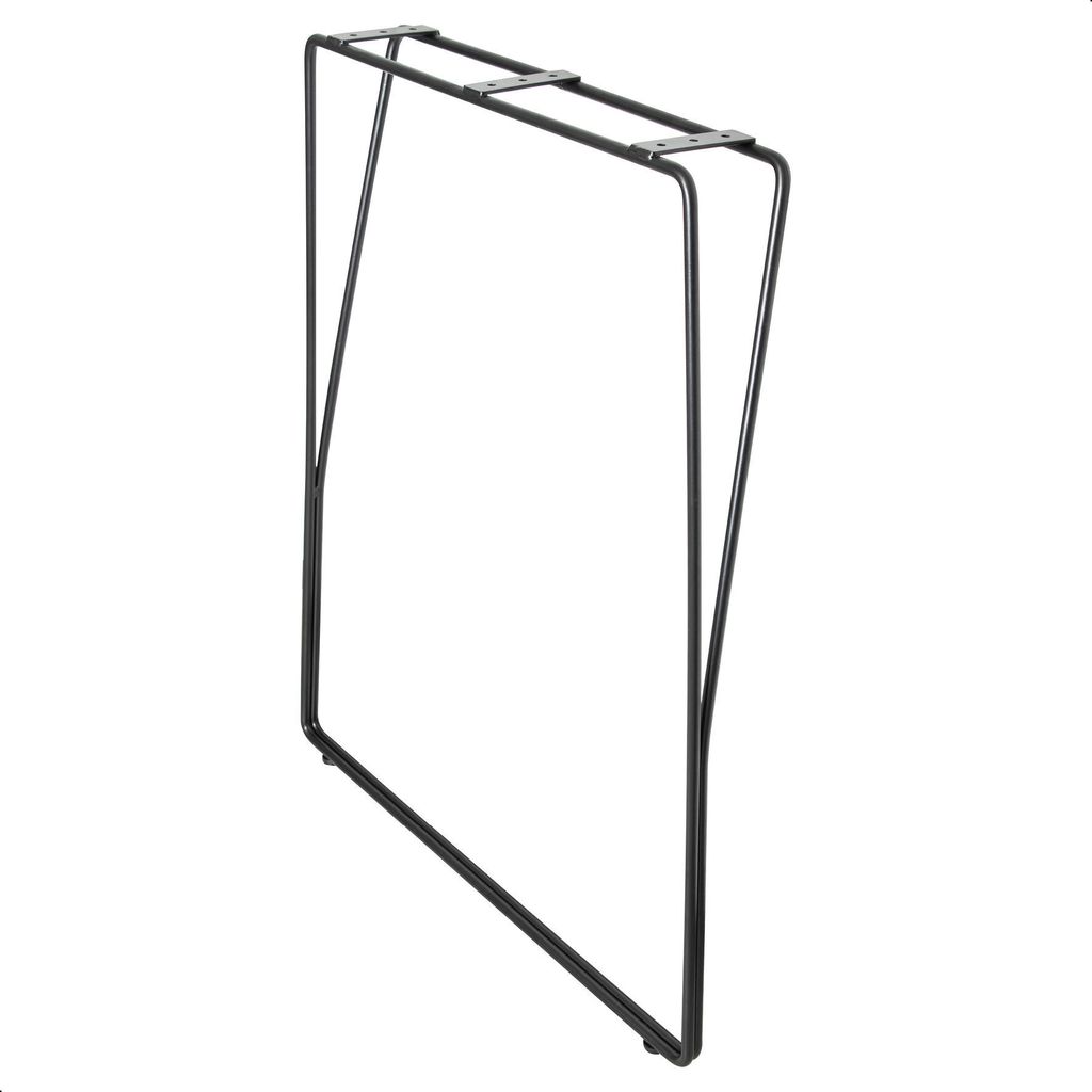 WAGNER Möbelbein HAIRPIN STYLE Retro - 50-60 x 71 x 9 cm, Stahl, schwarz, Bein schräg & Anschraubplatte - 12516001