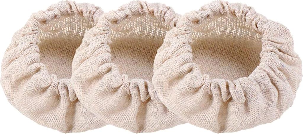 3 Stück Stoffabdeckungen für Sauerteig-Startergläser, lebensmittelecht, BPA-frei, ungebleicht, wiederverwendbar, Küchenzubehör