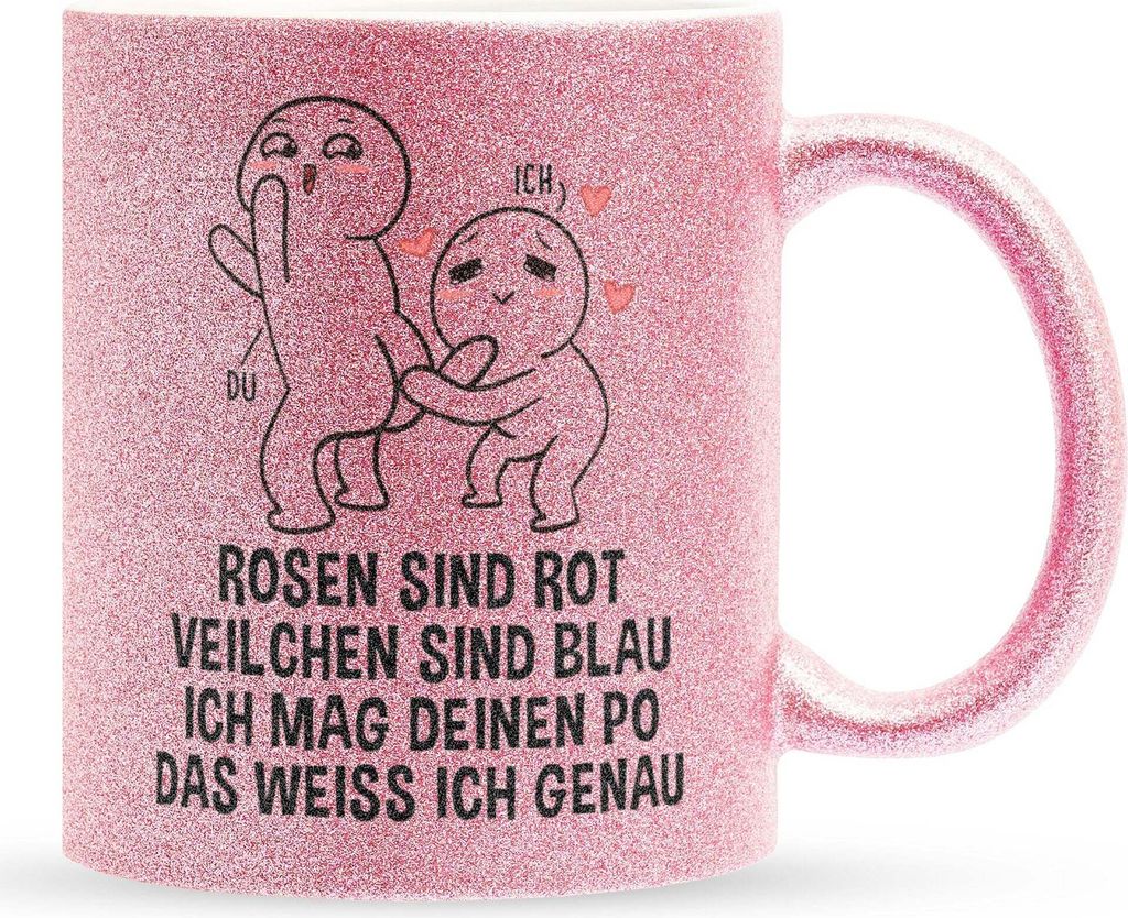 22Feels Glitzertasse Pink Paar Jahrestag Geschenk Hochzeitstag Ehefrau Ehemann Valentinstag Sie Ihn Freund Freundin Geburtstag Weihnachten Liebe Pa...