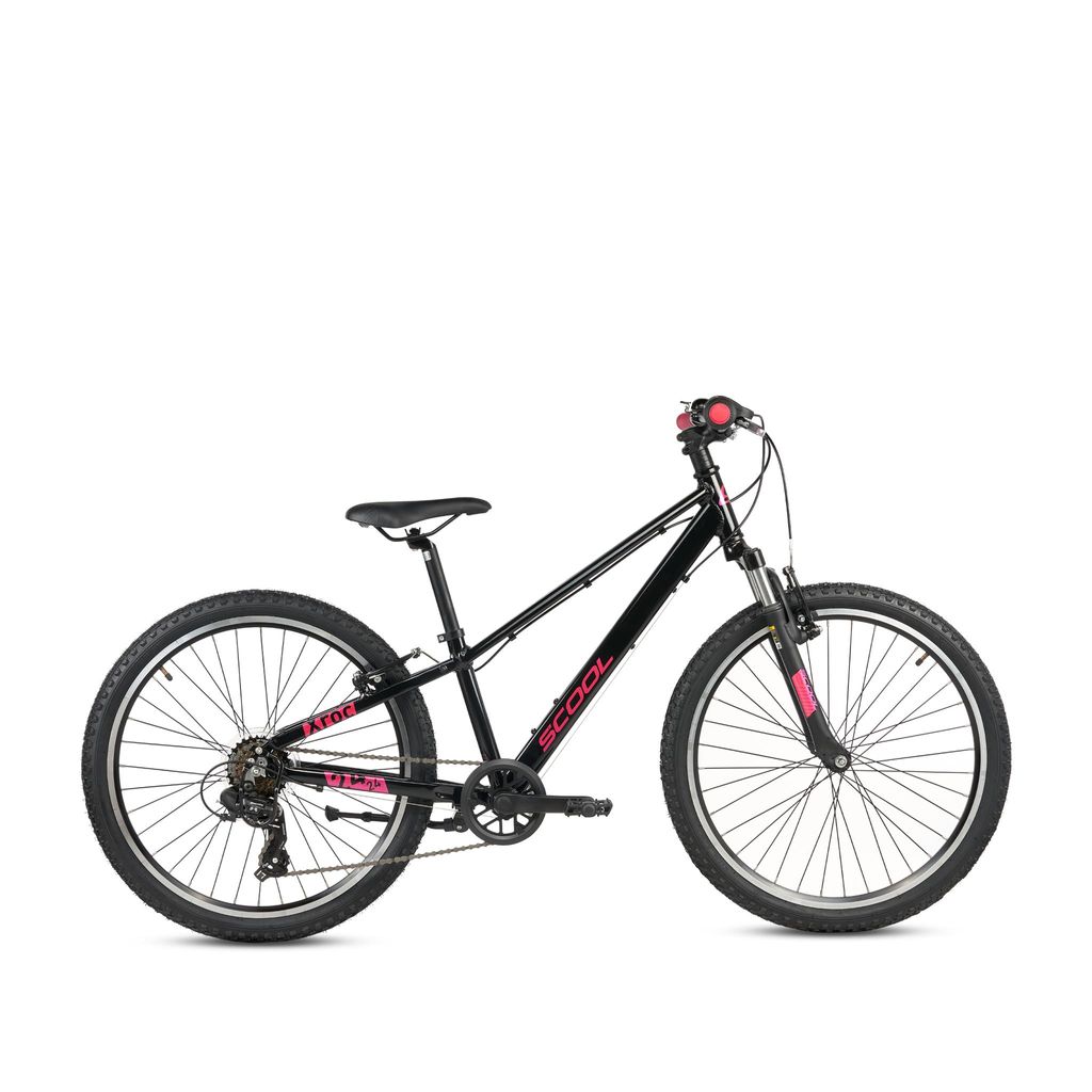 24 Zoll Kinderfahrrad, 7-Gang, MTB Kinderfahrrad, S’COOL Xroc pro, ab 7–11 Jahre, 130–150 cm, Orange/Pink
