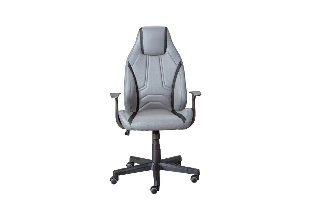 Inter Link Lysander Chaise pivotante de bureau gris et noir ergonomique