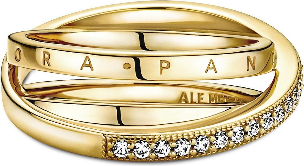 Pandora Dreifach gekreuzter Pavé-Ring 169057C01 Damenring, Ringgröße:52