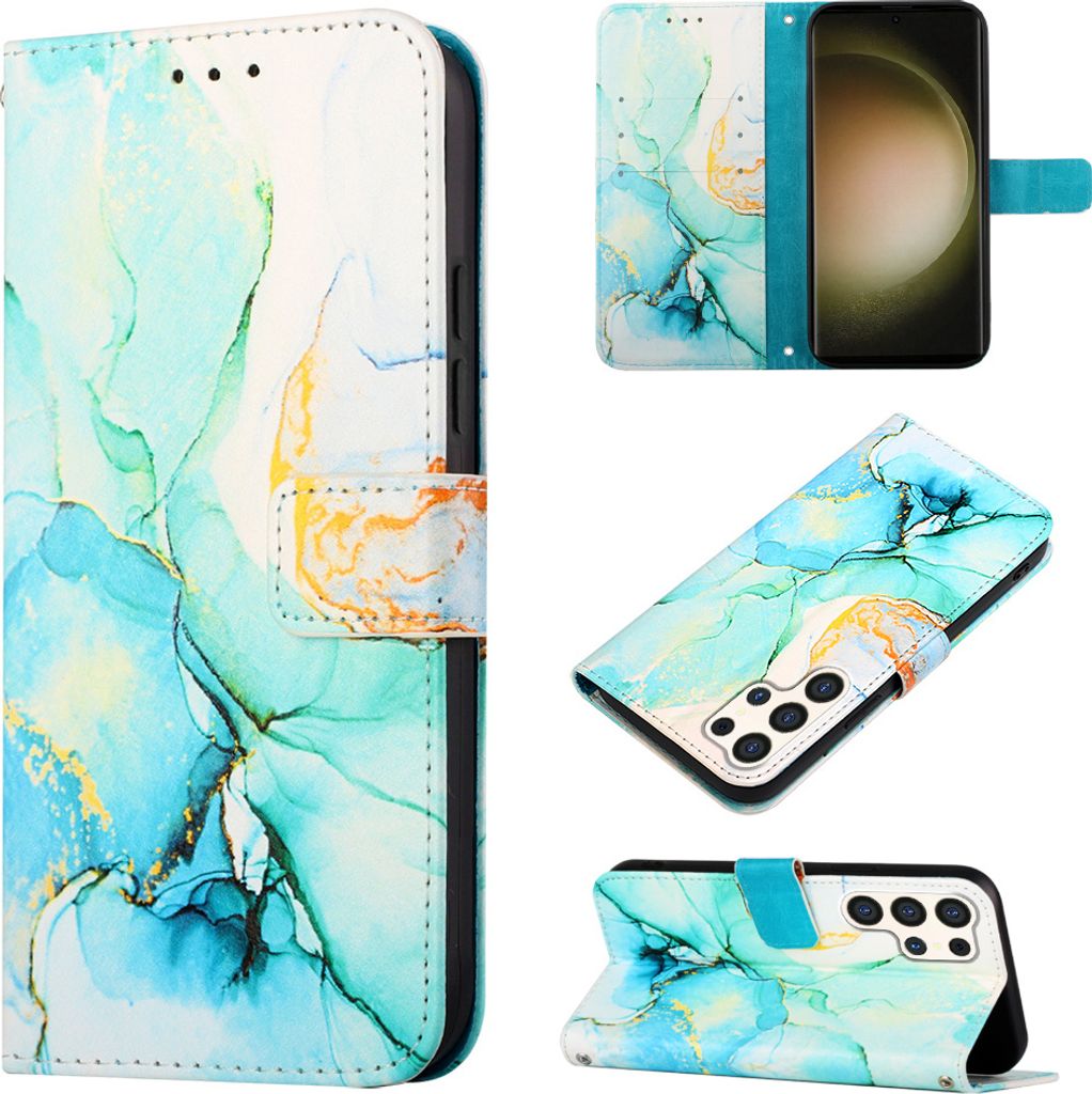 Galaxy S24 Ultra Hülle, Marmor Motiv Kunstleder Tasche Produktbild 