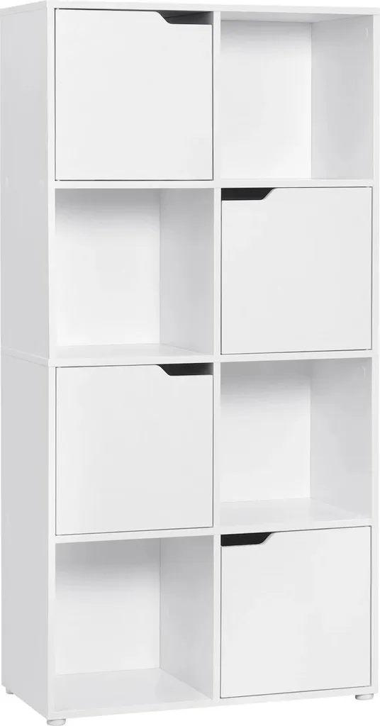 Meuble de rangement blanc à portes pour salon et bureau moderne en MDF