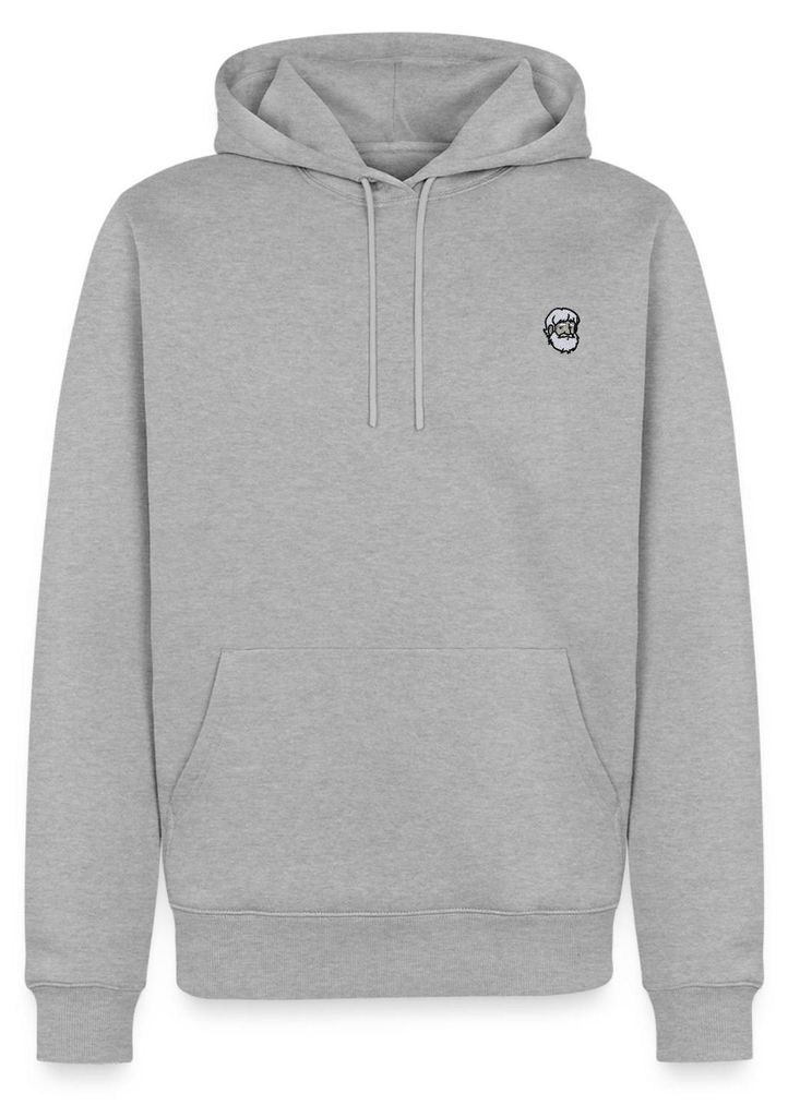Spreadshirt Heidi Almöhi Portrait Stick Herren Premium Hoodie, XL, Grau meliert