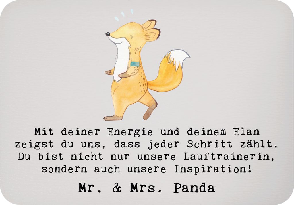 Mr. & Mrs. Panda magnet Lauftrainerin Inspiration - Grau Pastell - Geschenk, Elan, Trainingspläne, whiteboardmagnet, Sportart, Sportarten Traineri...