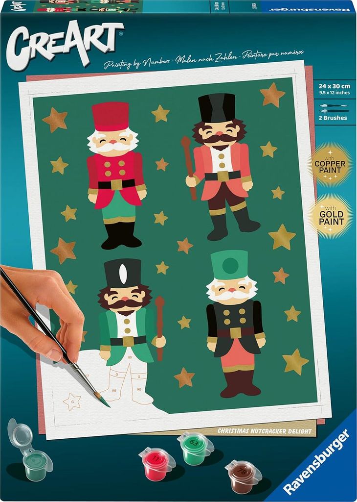 Ravensburger CreArt - Malen nach Zahlen 23893 - Christmas Nutcracker Delight - Erwachsene ab 12 Jahren