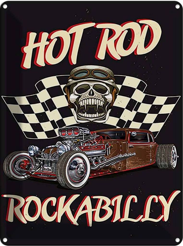 vianmo Blechschild 40x30 cm hot rod rockabilly Sport Hobby