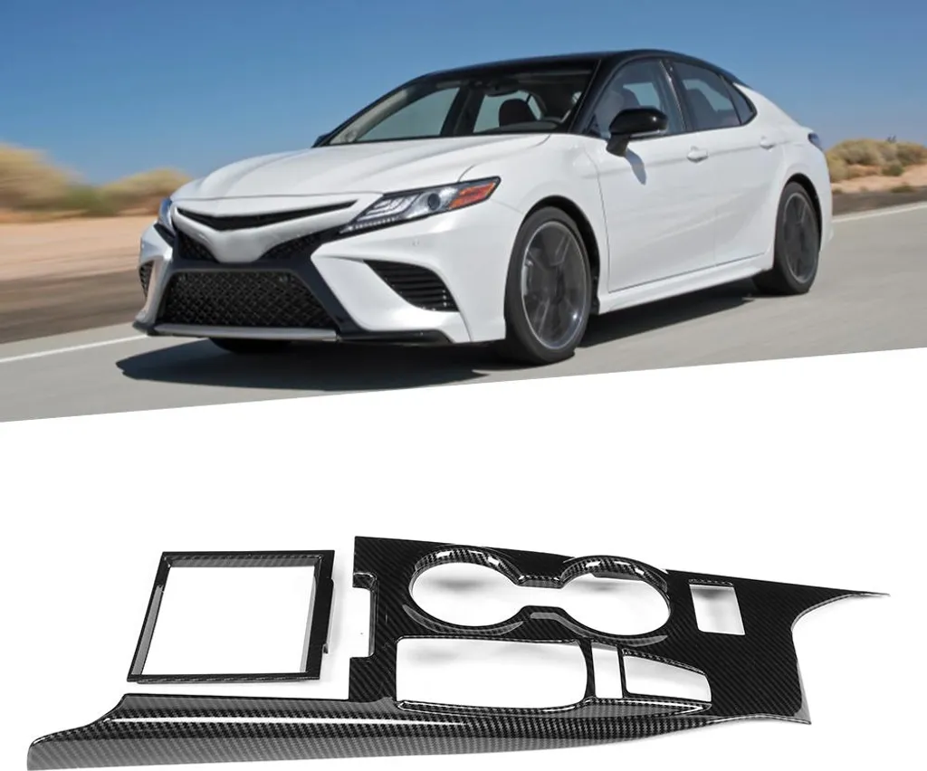 Caches Décoratifs Intérieurs pour Toyota Camry 18-20 Motif Fibre de Carbone