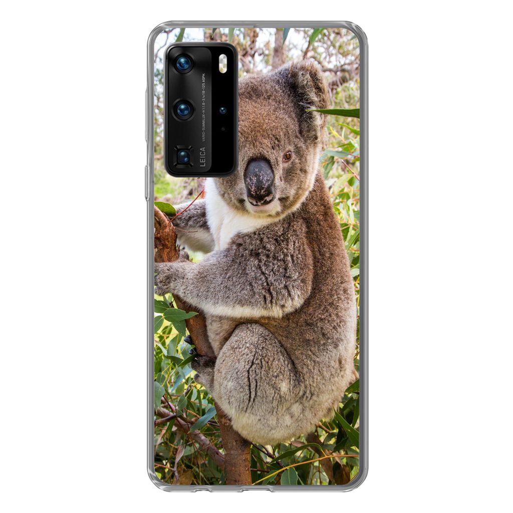 MuchoWow Handyhülle Schutzhülle Hülle für Huawei P40 Pro Koala - Baum - Blätter - Kinder - Jungen - Mädchen Silikon Softcase Handy Hülle -...