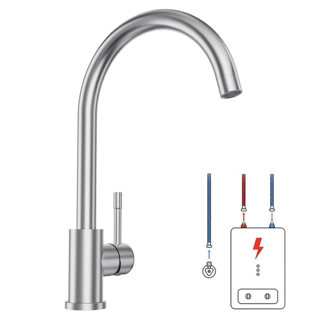 Wasserhahn Küchenarmatur, 360° Drehbar Spültischarmatur, Produktbild 