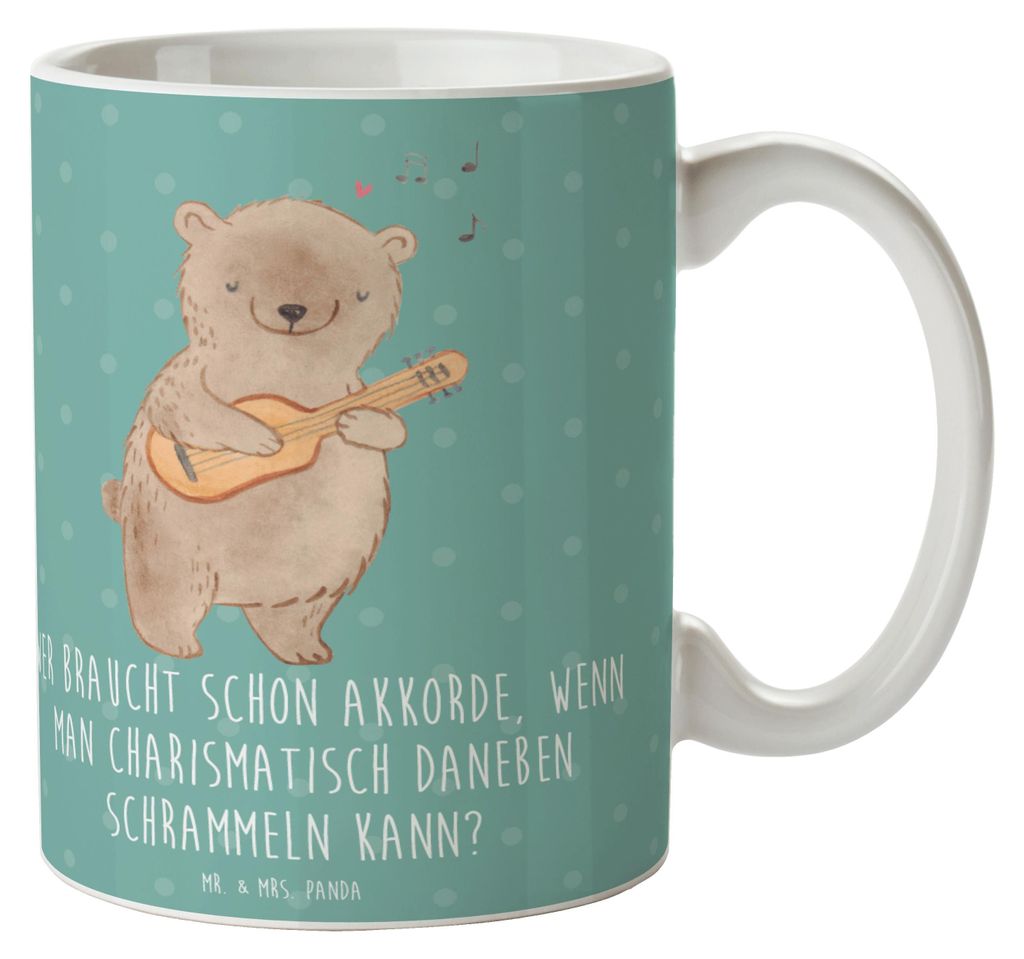 Mr. & Mrs. Panda Becher Charisma Gitarre - Meeresbrise - Geschenk, Leidenschaft, Instrument, Tasse, Kaffeetasse, Lernen, Bedruckte, Keramiktasse, A...