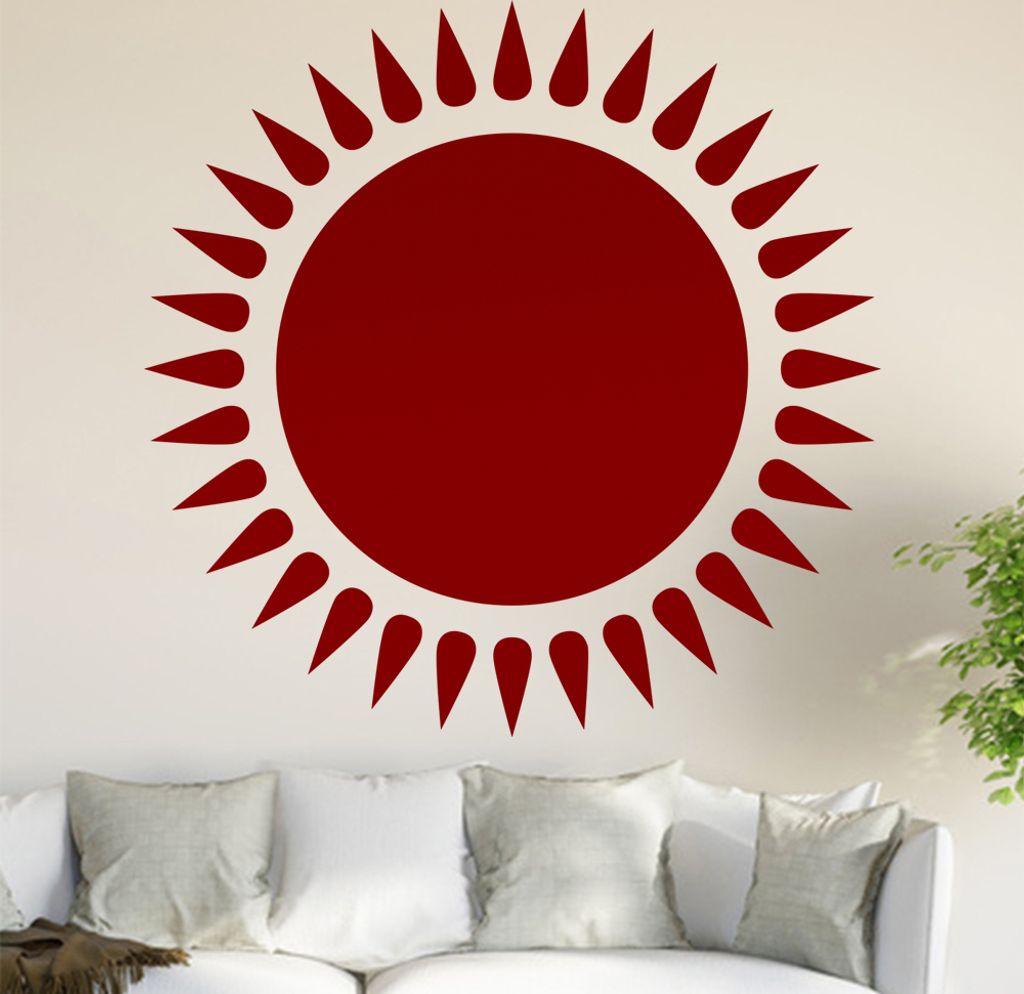 Sonnen Ornament Wandtattoo in 6 Größen - Wandaufkleber Wall Sticker - Dekoration, Küche, Wohnzimmer, Schlafzimmer, Badezimmer