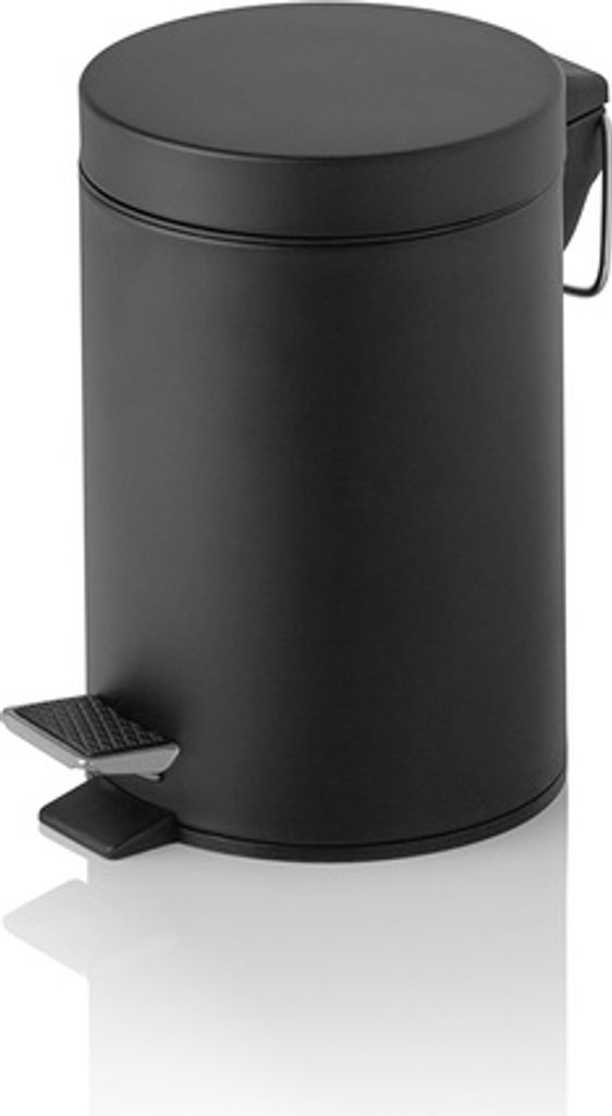 Tretabfalleimer, 3 Ltr., mit Kunststoffeinsatz, schwarz pulverbeschichtet, Metall