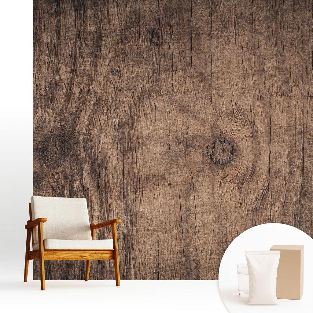 Fototapete - 250x250 cm - Tapete - Wandtapete - Wandbilder - Dekofolie - Tapete Folie - Wand - Dekoration - Wohnzimmer - Rustikales Holz