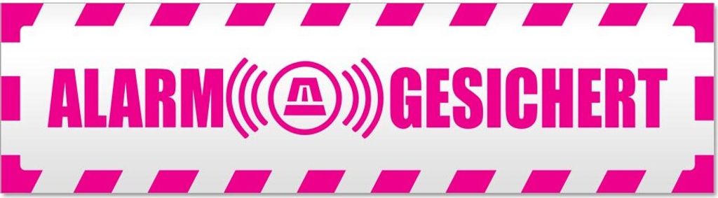 Alarm gesichert gestreift Magnetschild Schild magnetisch