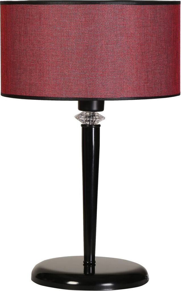 Opviq, Maya- Maya Siyah Masa Lambası Hasır Bordo AbajurluSTL, Claret,Red, Schreibtischlampen, 100% Metall