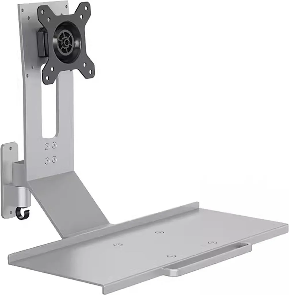 Support écran réglable hauteur et angle avec repose-clavier en alu - 5