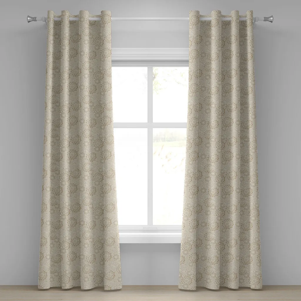 Tenda Lavabile ABAKUHAUS 280x225 | Fiori Retrò per Soggiorno e Cucina