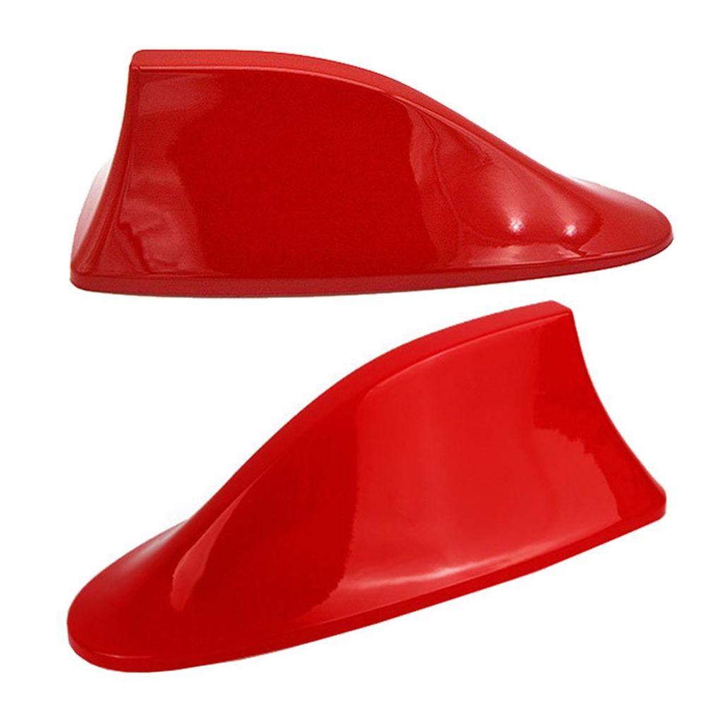 A56C Universal Auto Shark Hai Antenne – Sportliche Haifisch-Dachantenne in Hochglanz Rot, UKW/FM/AM Empfang, Einfache Montage, für alle PKW