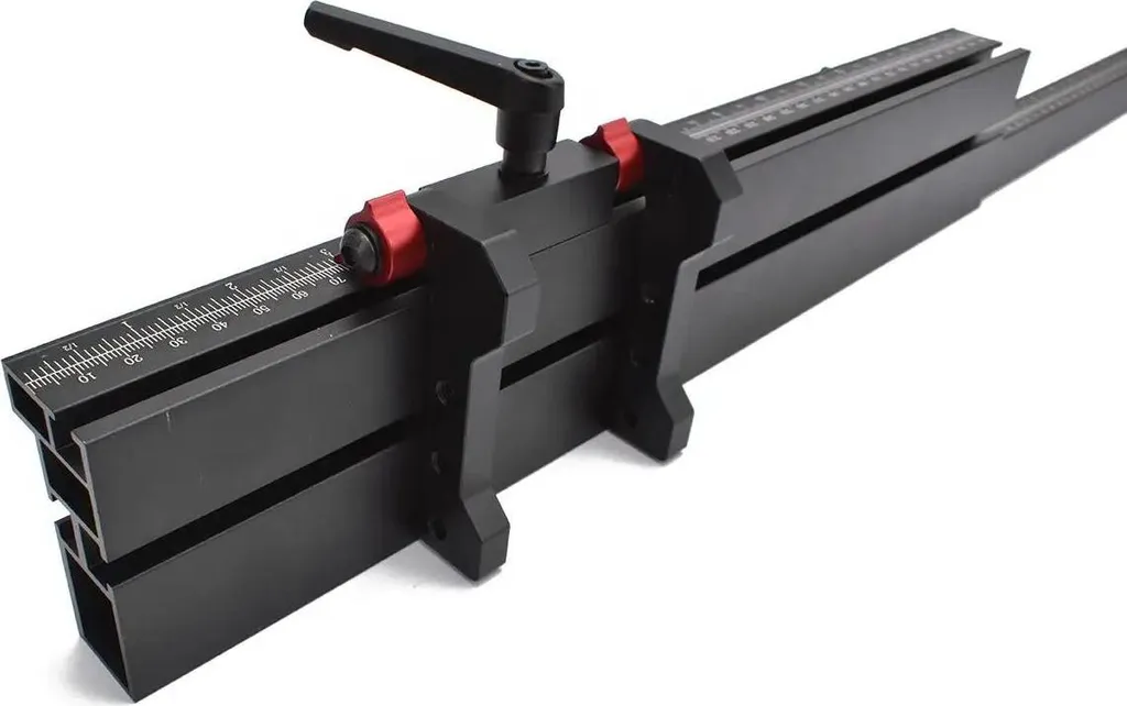 Guide d'onglet pour table de sciage avec rainures en T, rail 40-76,5 cm