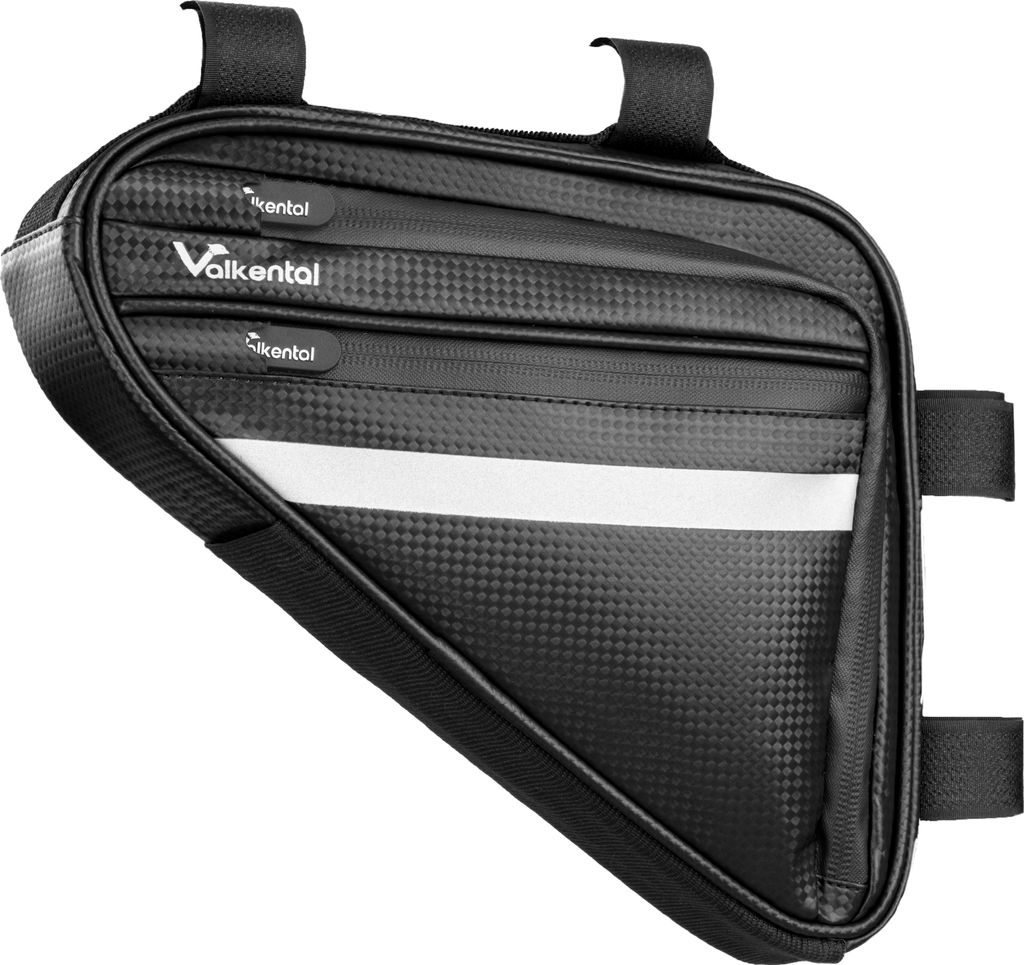 Valkental ValkTriangle, Wasserfeste Rahmentasche mit Reflektoren - 1,5L - schwarz
