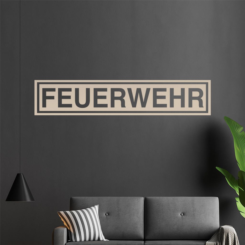 Feuerwehr Wandtattoo in 6 Größen - Wandaufkleber Wall Sticker - Dekoration, Küche, Wohnzimmer, Schlafzimmer, Badezimmer