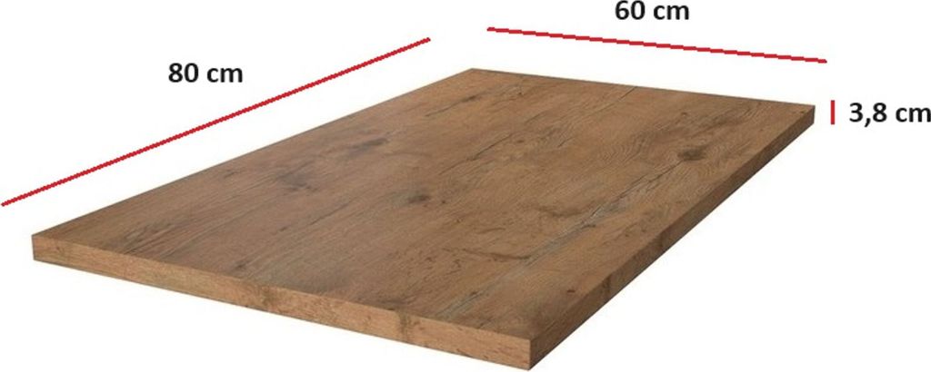 Arbeitsplatte 80 cm 38 mm Küchenzeile Küchenblock Eiche Produktbild 