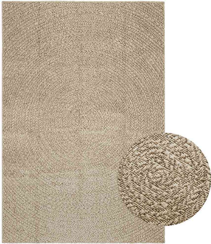 Teppich ZIZUR Beige 140x200 cm Jute-Optik Indoor und Outdoor