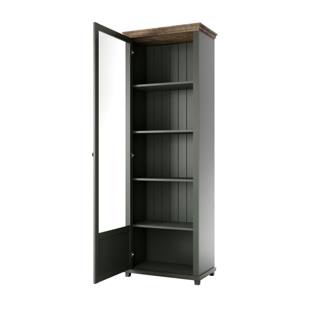 Vitrine Bestla - 138 Cm De Haut, 5 Étagères, 2 Portes, En Panneau Aggloméré, à Monter Soi-Même