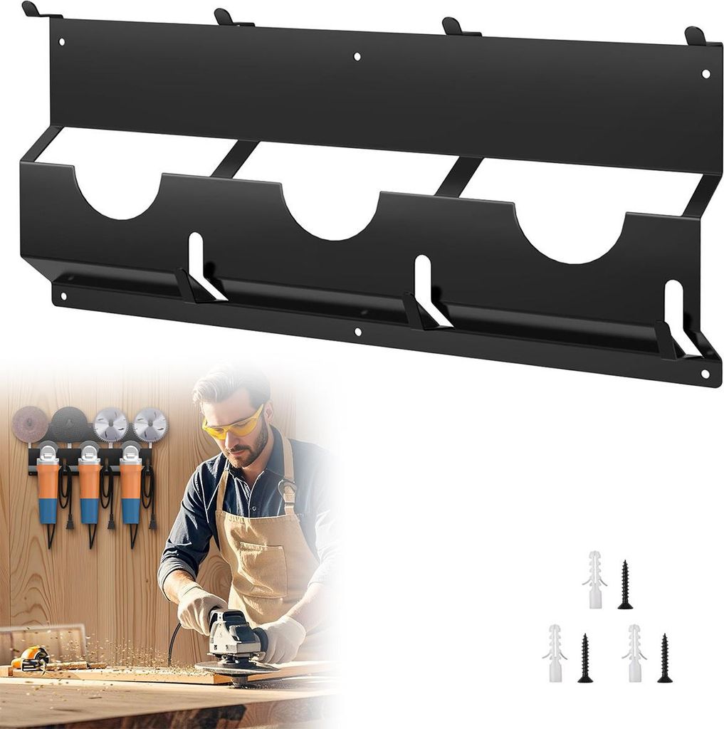 Winkelschleifer Halter für Wand Wandhalterung Trennschleifer Werkzeug Universal,Organizer für bis zu 3 Winkelschleifer, Belastbarkeit bis 30kg