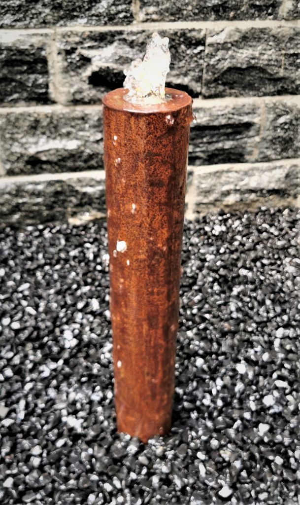 Säulenbrunnen 60 / 10 cm rund Cortenstahl Roststahl incl. LED ohne Becken Gartenbrunnen