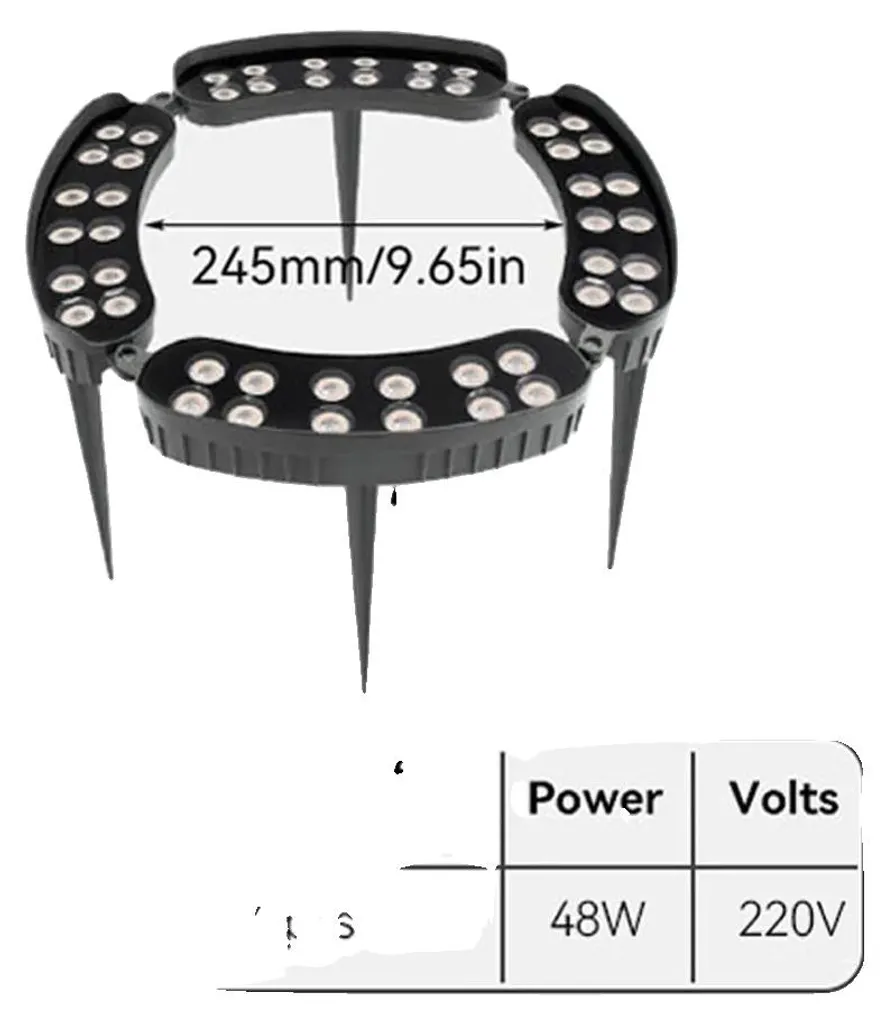 Éclairage Extérieur IP65 Économe 245mm Diffusion Chaude Confortable