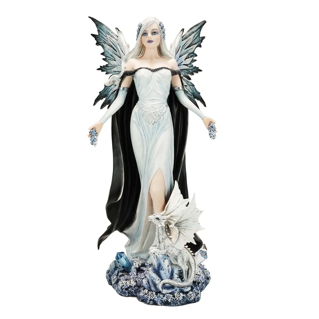 Figurine de Dragon et Elfe Durable - Statuette en Résine Haute Qualité