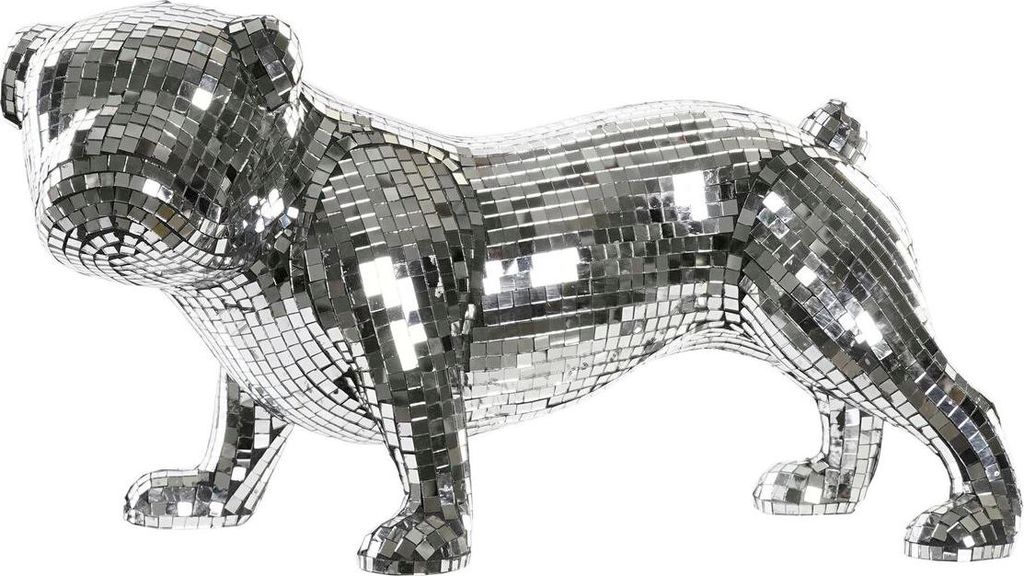 Deko-Figur DKD Home Decor Englisch Silberfarben Bulldog Harz Moderne (45,5 x 21,5 x 25 cm)